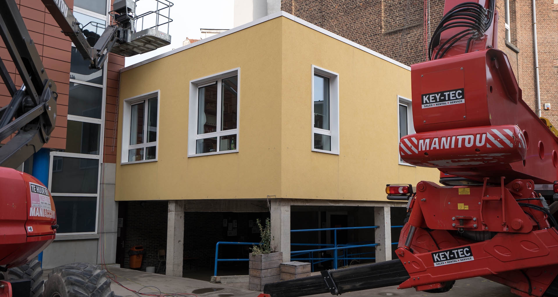 Bardages façades en terre cuite + crepis Bruxelles