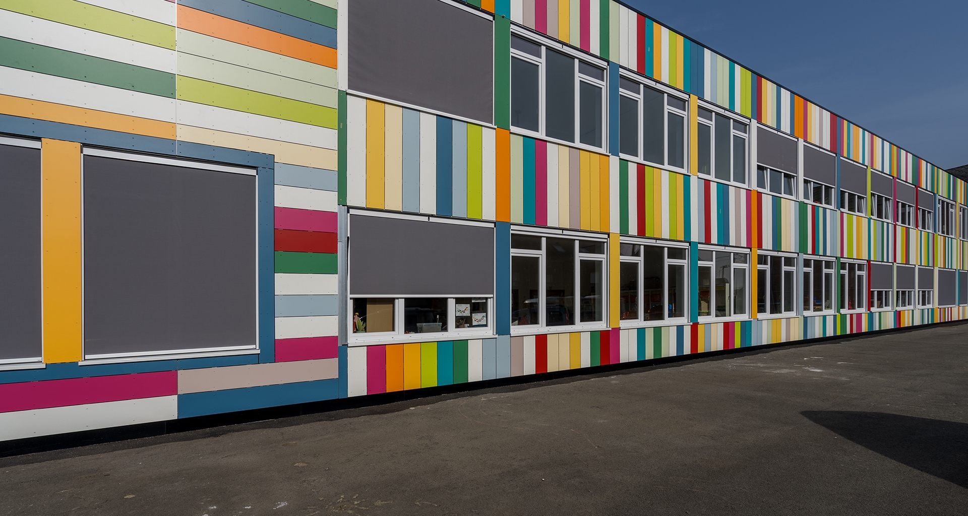 Bardage façades en panneaux HPL école Buggenhout